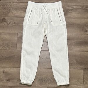 Athleta‎ Cabo Linen High Rise Jogger Pants White Size 8
